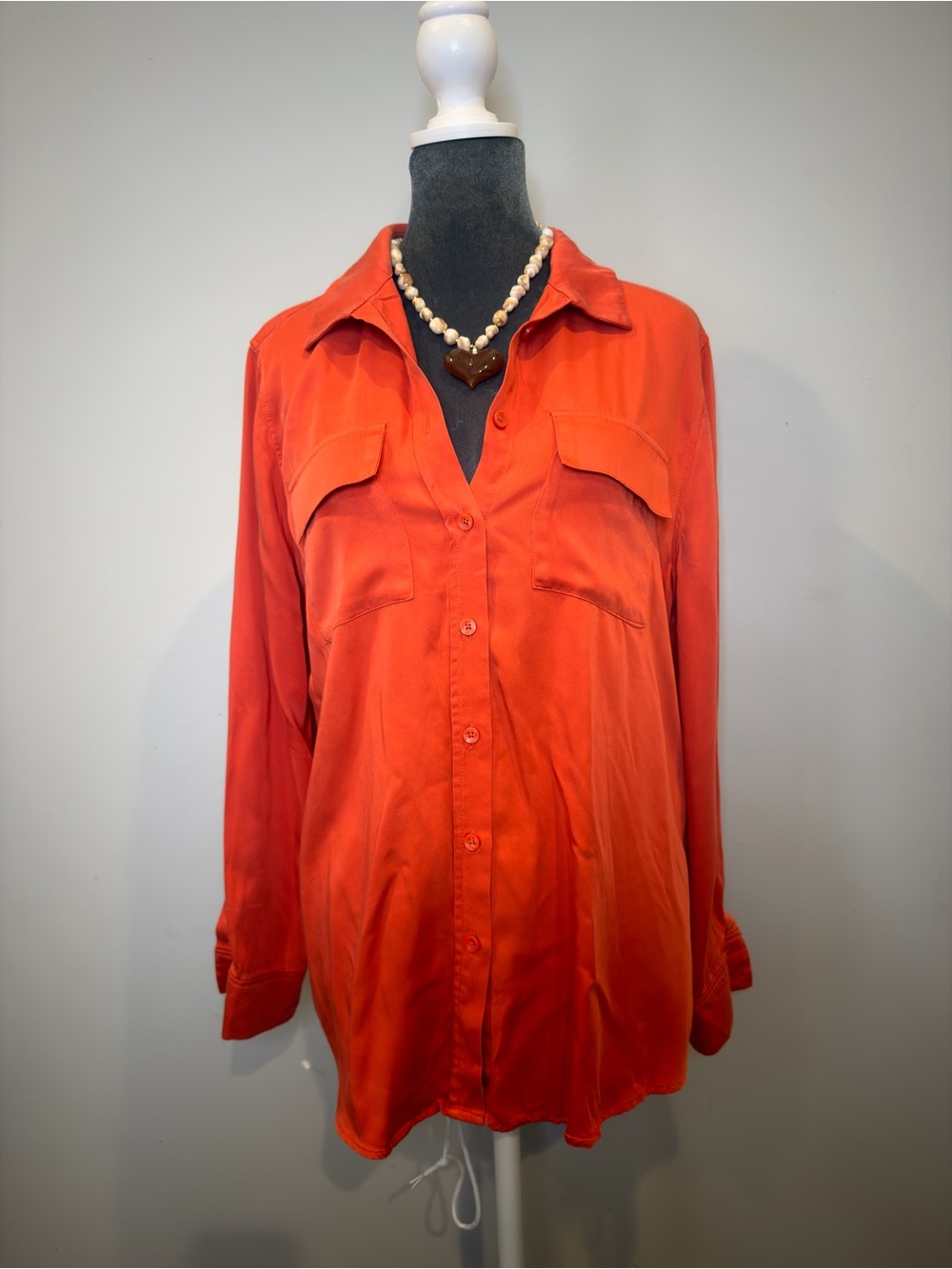 Chico's Vibrant Orange Button-Front Shirt